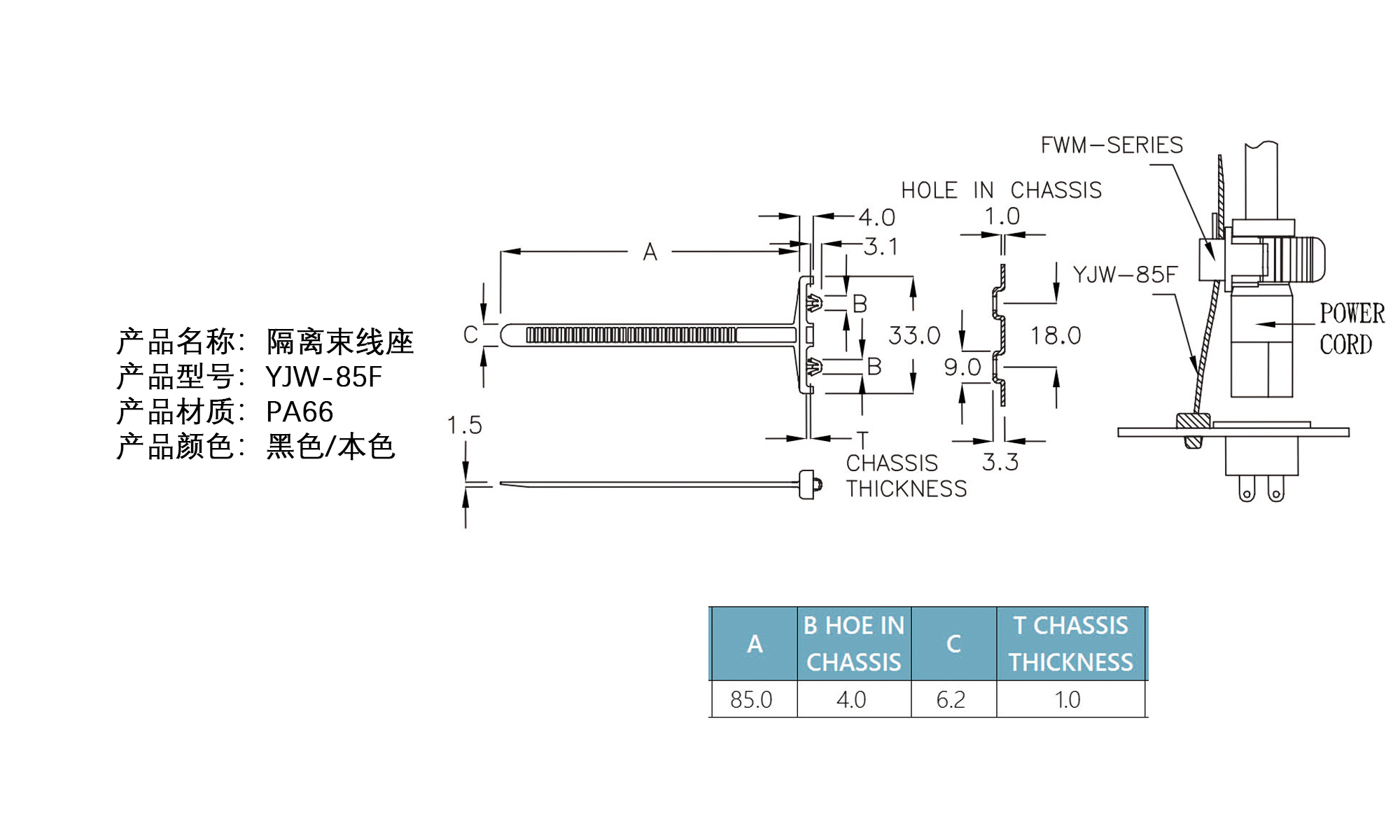 隔离束线座 YJW-85F